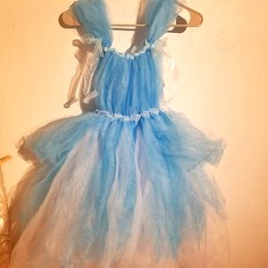 Princess fairytale cinderella barbie tutu dress in soft blue and white costume